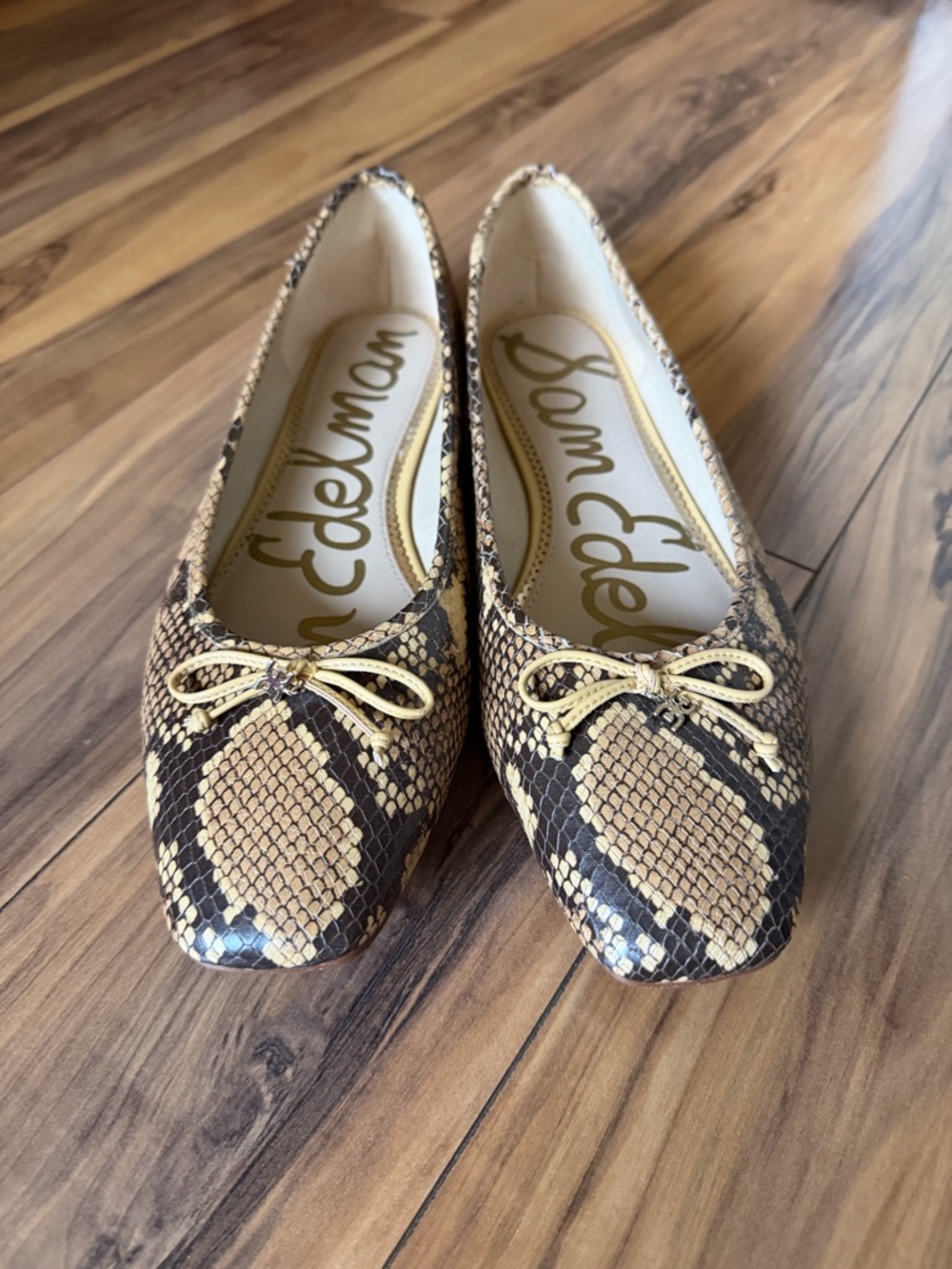 Sam Edelman Snake embossed leather slip on Flats - Picture 2 of 9
